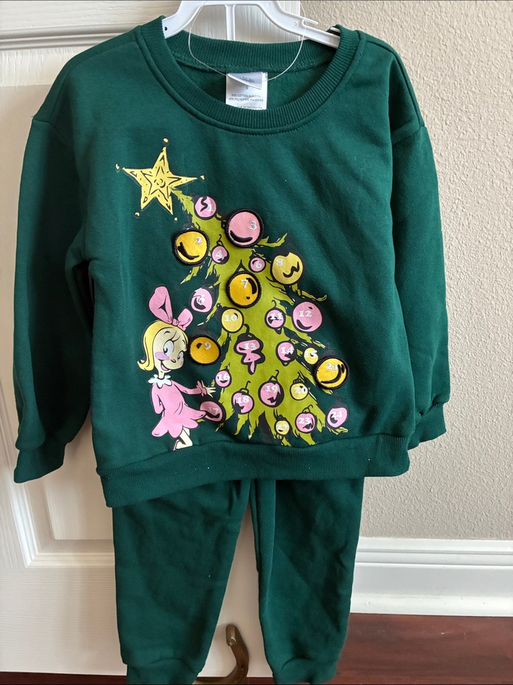 The Grinch Kids Green Christmas Tree Sweatshirt Set